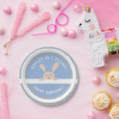 Doily Light Blue Papieren Bordje (Feest)