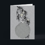 Doily Ornament 1 Feestdagen Kaart<br><div class="desc">Al zilveren & zwart met een aanraking van geel. Oude,  verloren herboren kunst.</div>