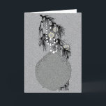 Doily Ornament 1 Feestdagen Kaart<br><div class="desc">Al zilveren & zwart met een aanraking van geel. Oude,  verloren herboren kunst.</div>