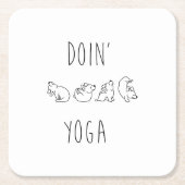 Doin' yoga cute dog kartonnen onderzetters (Voorkant)