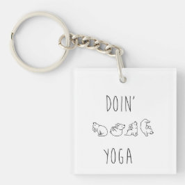 Doin' yoga cute dog sleutelhanger
