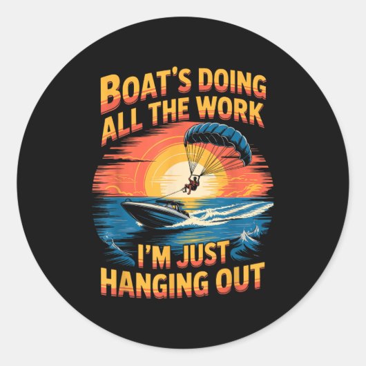 Doing All The Work Parasailer Paragliding Parasail Ronde Sticker (Voorkant)