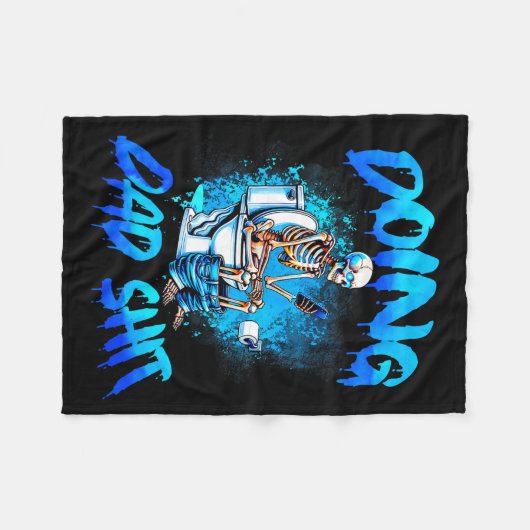 Doing Dad Skeleton Toilet Fathers Day Funny Dad  Fleece Deken (Voorkant (Horizontaal))