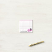 Doing Grote Roze Doodle Kat Post-it® Notes (Op bureau)
