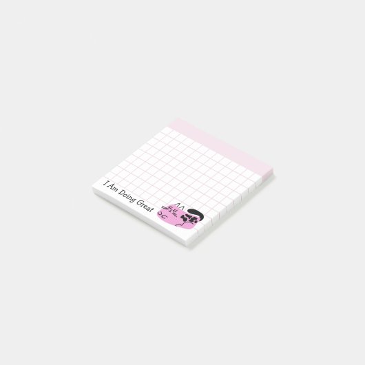 Doing Grote Roze Doodle Kat Post-it® Notes (Schuin)