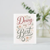 "Doing My Best" Briefkaart (Staand voorkant)