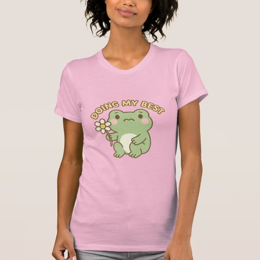 “Doing My Best” Frog Sticker/Tee T-shirt (Voorkant)