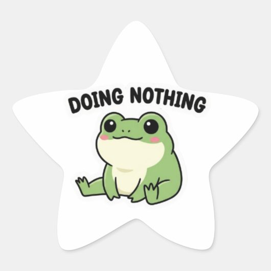Doing Nothing Frog Sticker Cute Relaxed Frog Meme  (Voorkant)