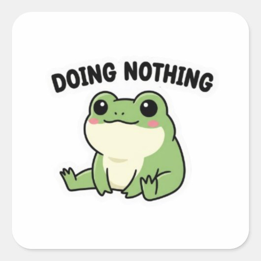 Doing Nothing Frog Sticker Cute Relaxed Frog Meme  (Voorkant)