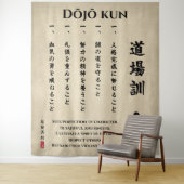 Dojo Kun – De Vijf Gedragsregels van Karate Wandkleed (In situ)