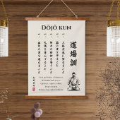 Dojo Kun – The Five Precepts of Karate Hangend Wandkleed