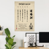 Dojo Kun – The Five Precepts of Karate Poster (Thuiskantoor)