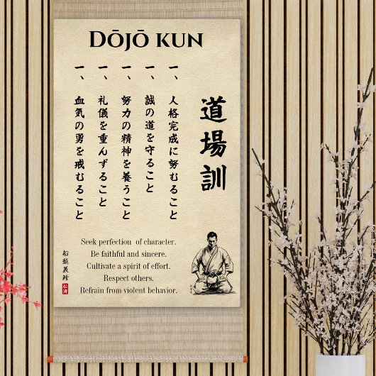 Dojo Kun – The Five Precepts of Karate Poster