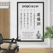 Dojo Kun – The Five Precepts of Karate Poster