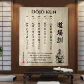Dojo Kun – The Five Precepts of Karate Wandkleed