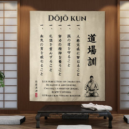 Dojo Kun – The Five Precepts of Karate Wandkleed