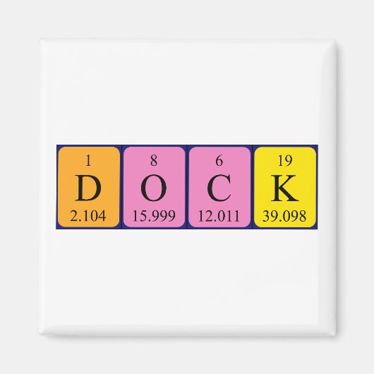 Dok periodieke lijstnaam magneet (Voorkant)