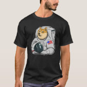 Dokoetot Moon Astronaut Cryptocurrency Shiba Inu M T-shirt (Voorkant)