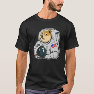 Dokoetot Moon Astronaut Cryptocurrency Shiba Inu M T-shirt