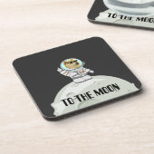 Dokoetsvlees naar de maan grappige zwarte astronau bier onderzetter (Linkerzijde)