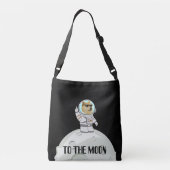 Dokoetsvlees naar de maan grappige zwarte astronau crossbody tas (Achterkant)