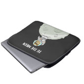 Dokoetsvlees naar de maan grappige zwarte astronau laptop sleeve (Voorkant onderkant)