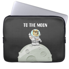 Dokoetsvlees naar de maan grappige zwarte astronau laptop sleeve