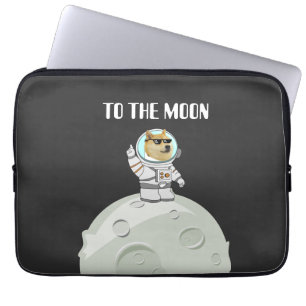 Dokoetsvlees naar de maan grappige zwarte astronau laptop sleeve