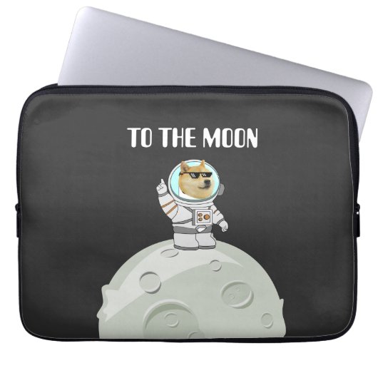 Dokoetsvlees naar de maan grappige zwarte astronau laptop sleeve (Voorkant)