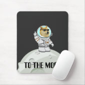 Dokoetsvlees naar de maan grappige zwarte astronau muismat (Met muis)