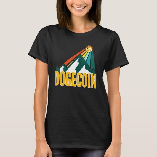 Dokokoetsin Dog Crypto Mountain Sun Rays Cryptocur T-shirt (Voorkant)