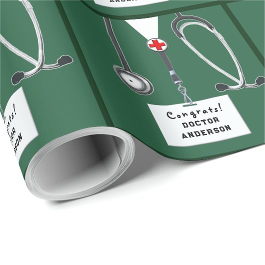 Dokter Afstudeercadeau Inpakpapier (Rol Hoek)