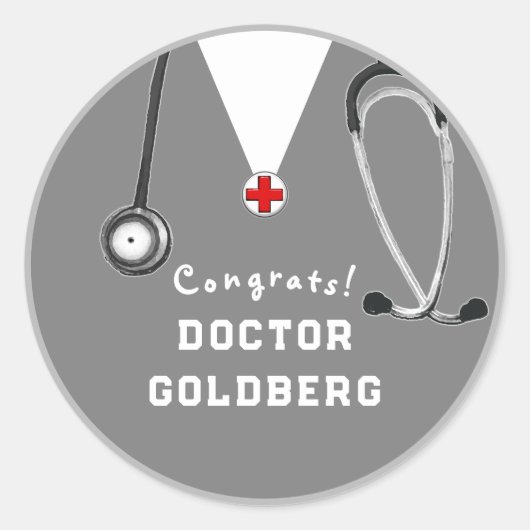 Dokter Afstudeercadeau Ronde Sticker (Voorkant)