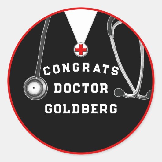 Dokter Afstudeercadeau Ronde Sticker (Voorkant)
