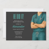 Dokter Afstudeerfoto Feest Uitnodiging (Voorkant)