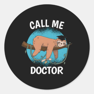 Dokter Afstuderen Bel me dokter Ronde Sticker