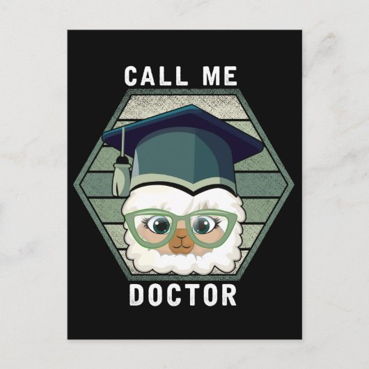 Dokter Afstuderen PHD Grappige Lama Alpaca Briefkaart (Voorkant)