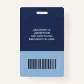 Dokter Bar Code ID van medische zorgkliniek Badge (Achterkant)