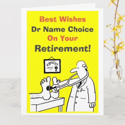 Dokter Best Wishes Kaart (Gele Bloem)