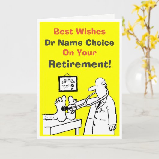 Dokter Best Wishes Kaart (Gele Bloem)