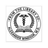Dokter Caduceus #1LR Boeknaam Zelfinktende Stempel (Design)