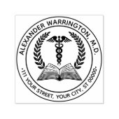 Dokter Caduceus #1LR Naam van het boek Adres Zelfinktende Stempel (Design)