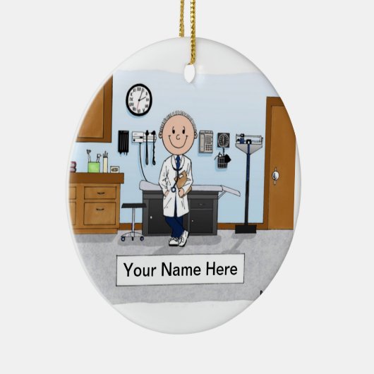 Dokter, Charge Nurse, Arts Assistant Mannelijk Keramisch Ornament (Rechts)