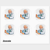 Dokter chibi vaccinesticker ronde sticker (Vel)