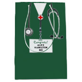 Dokter congratulatie middelgrote cadeautas (Voorkant)