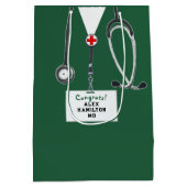 Dokter congratulatie middelgrote cadeautas (Achterkant)