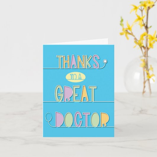 Dokter dankbaarheid dank u kaart (Gele Bloem)