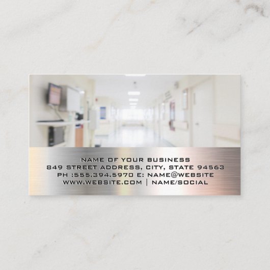 Dokter die technologie gebruikt | Medisch logo Visitekaartje (Achterkant)