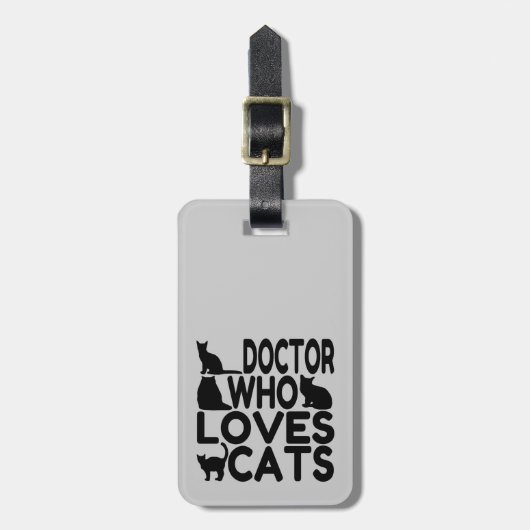Dokter die van katten houdt bagagelabel (Voorkant verticaal)