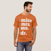 Dokter Dr PhD Promovendus vintage T-shirt (Voorkant volledig)
